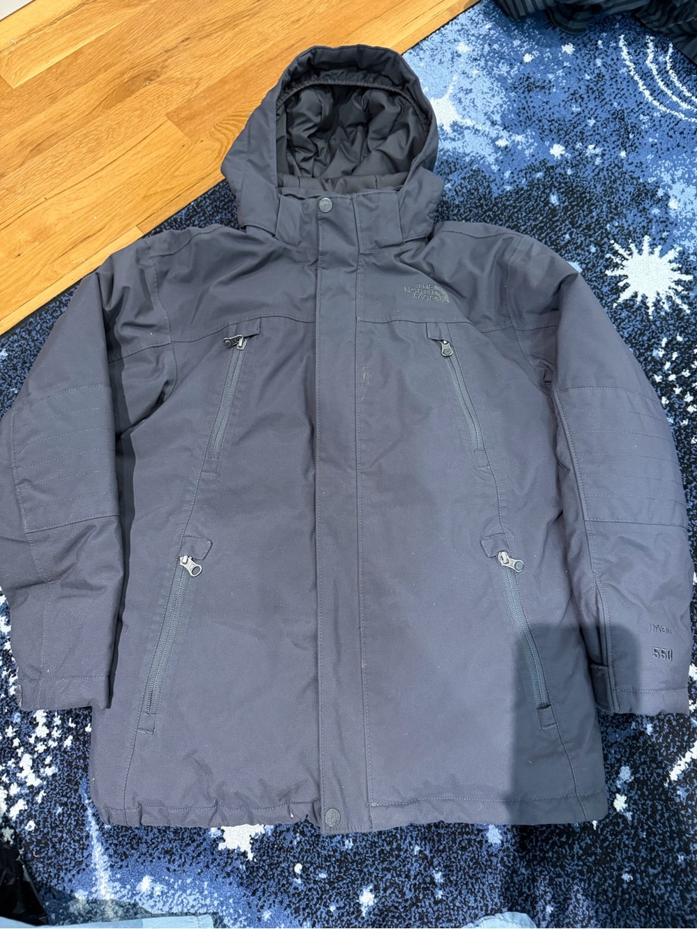 The North Face Men's Dark Gray Hooded Winter Jacket